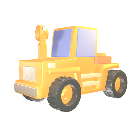 Construction Bulldozer  3D Icon