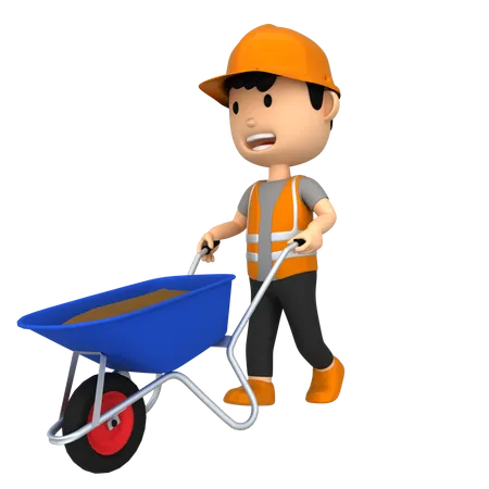 Construction Cart  3D Illustration