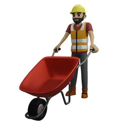 Construction Cart  3D Illustration