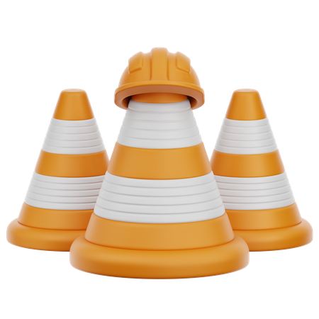 건설 콘  3D Icon