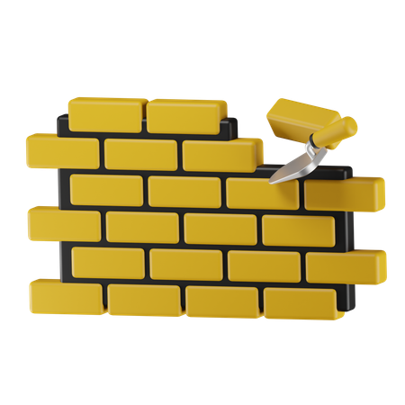 Construction d'un mur de briques  3D Icon