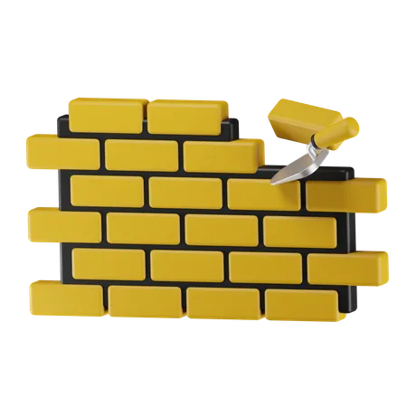 Construction d'un mur de briques  3D Icon