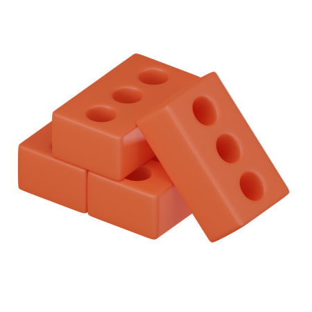 Construction en brique  3D Icon