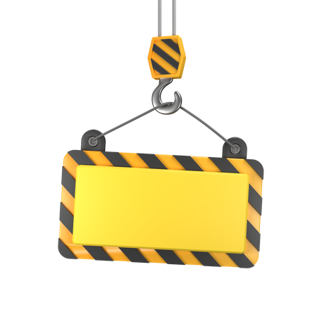 Construction Hanging Sign  3D Icon