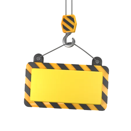 Construction Hanging Sign  3D Icon