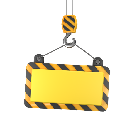 Construction Hanging Sign 3D Icon