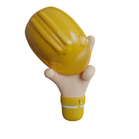 Construction Helmet In Hand  3D Icon