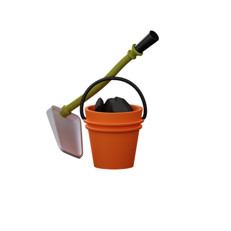 Construction Hoe  3D Illustration