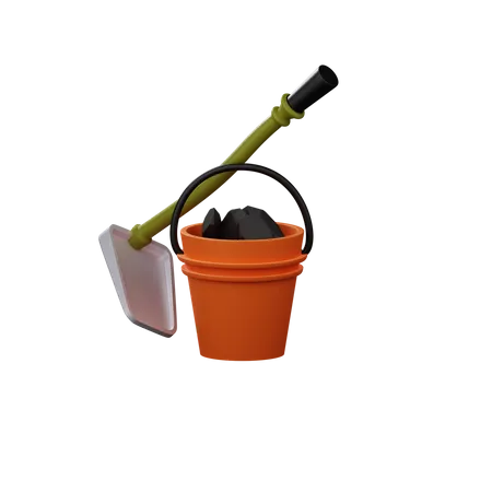 Construction Hoe  3D Illustration