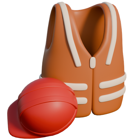 Construction jacket and helmet  3D Icon