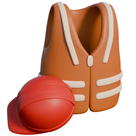 Construction jacket and helmet  3D Icon