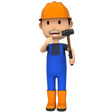 Construction Labor  3D Illustration