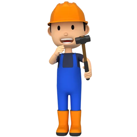 Construction Labor  3D Illustration