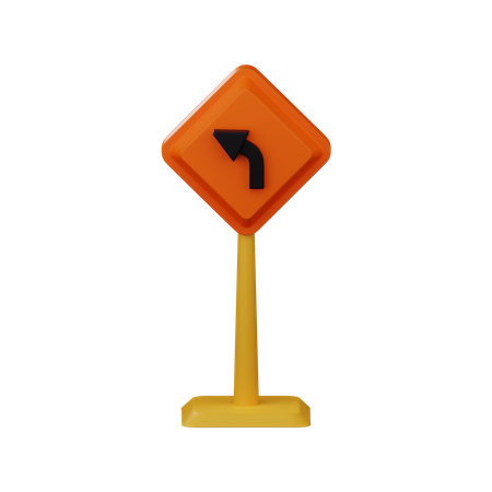 Construction Left Direction Board  3D Illustration