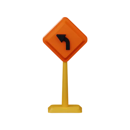 Construction Left Direction Board  3D Illustration