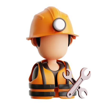 Construction Man  3D Icon