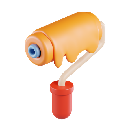 Construction Paint Roller  3D Icon