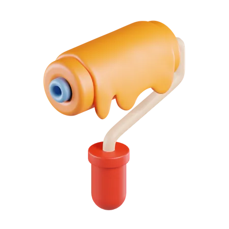 Construction Paint Roller  3D Icon