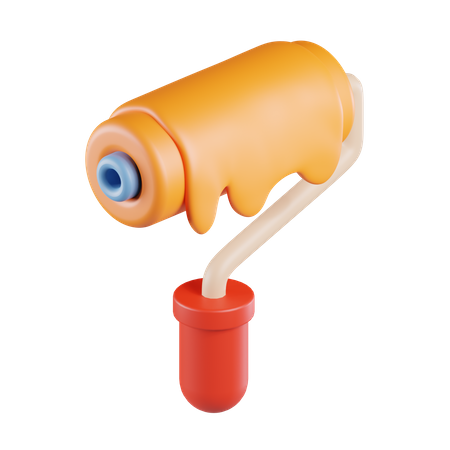 Construction Paint Roller  3D Icon