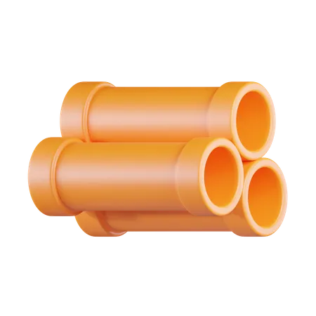 Construction Pipe  3D Icon