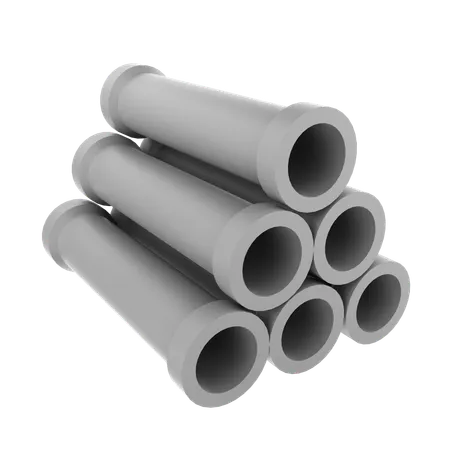 Construction pipes  3D Icon