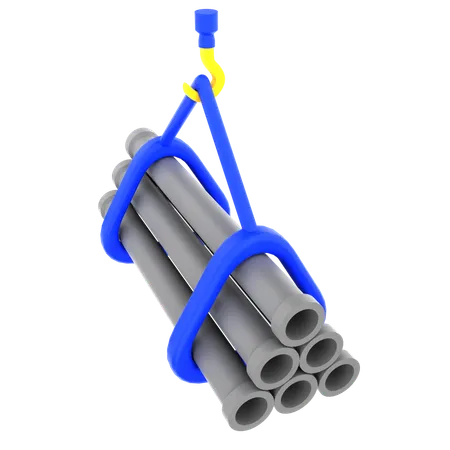 Construction pipes crane  3D Icon