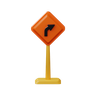 construction right direction board emoji 3d