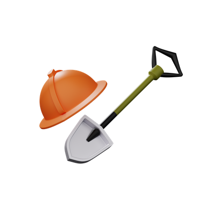 Construction Shovel  3D Illustration