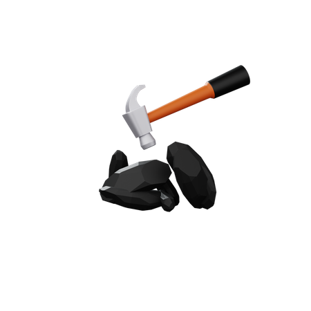 Construction Stone Hammer  3D Illustration