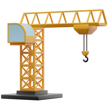 Construction Tower Crane 3D Icon