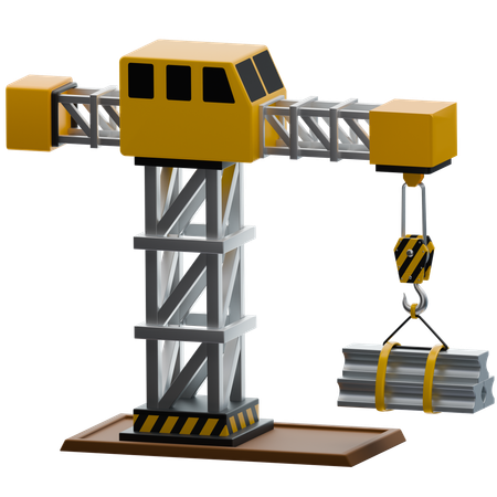 Construction Tower Crane  3D Icon