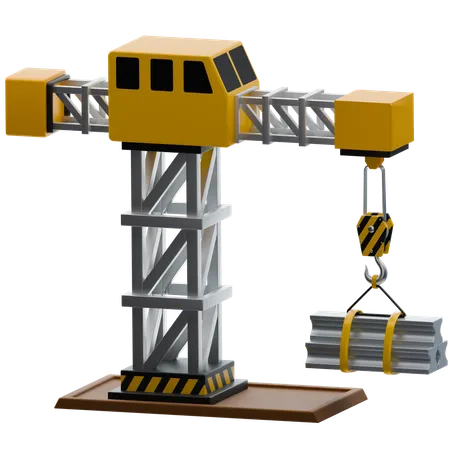 Construction Tower Crane  3D Icon