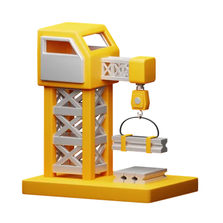 Construction Tower Crane  3D Icon