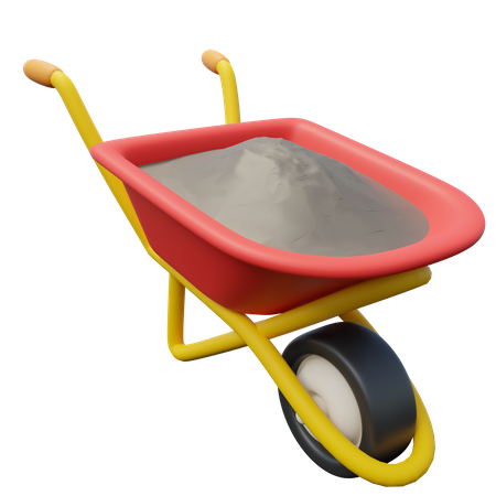 Construction Trolley 3D Icon