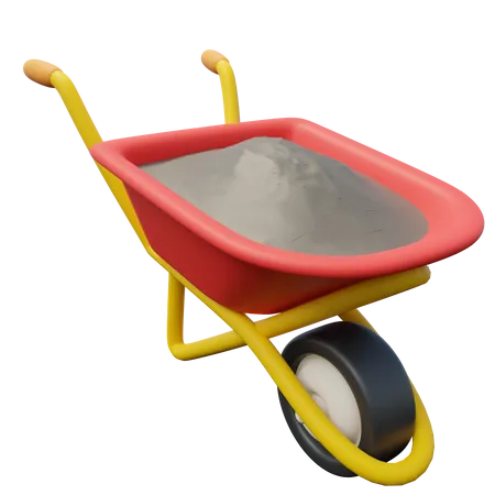 Construction Trolley 3D Icon