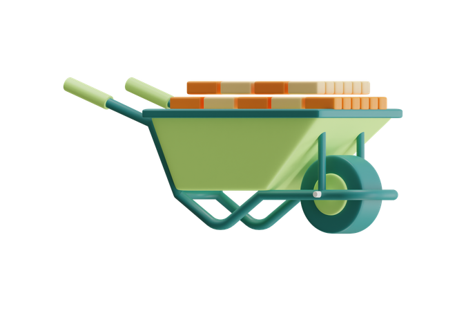 Construction Wheelbarrow  3D Icon