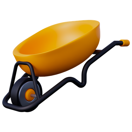 Construction Wheelbarrow  3D Icon