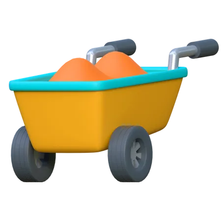 Construction Wheelbarrow  3D Icon