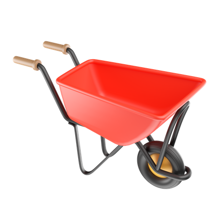 Construction Wheelbarrow 3D Icon