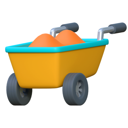 Construction Wheelbarrow  3D Icon