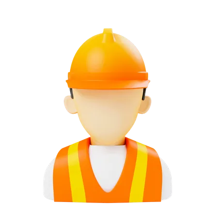 Construction worker  3D Icon