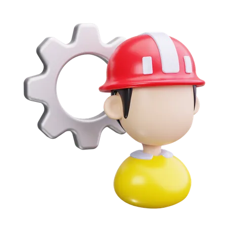 Construction Worker  3D Icon