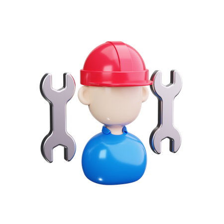 建設作業員  3D Icon