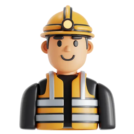 Construction Worker  3D Icon