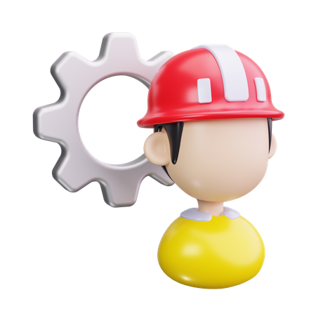 Construction Worker  3D Icon