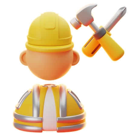 Construction Worker  3D Icon