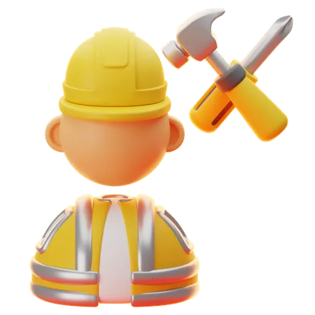 Construction Worker  3D Icon