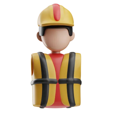 Construction Worker  3D Icon