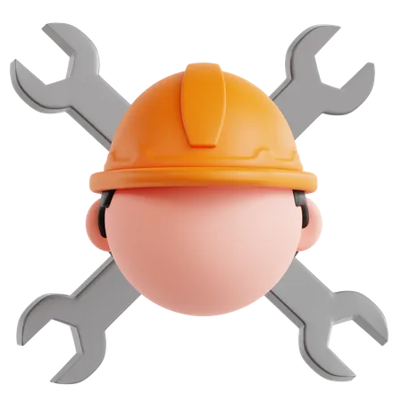 Construction Worker  3D Icon