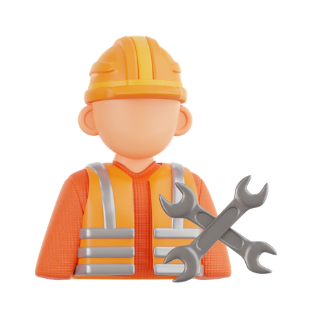 Construction Worker  3D Icon